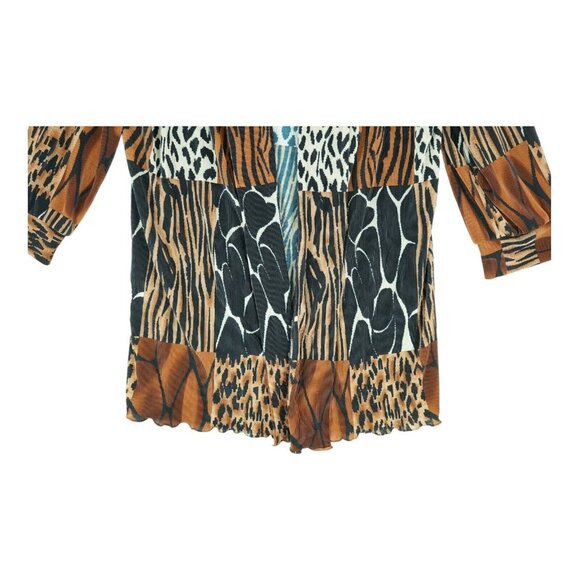 John Roberts Woman Jacket Open Cardigan Stretch Leopard Pattern Patched Size 24W - Picture 4 of 7